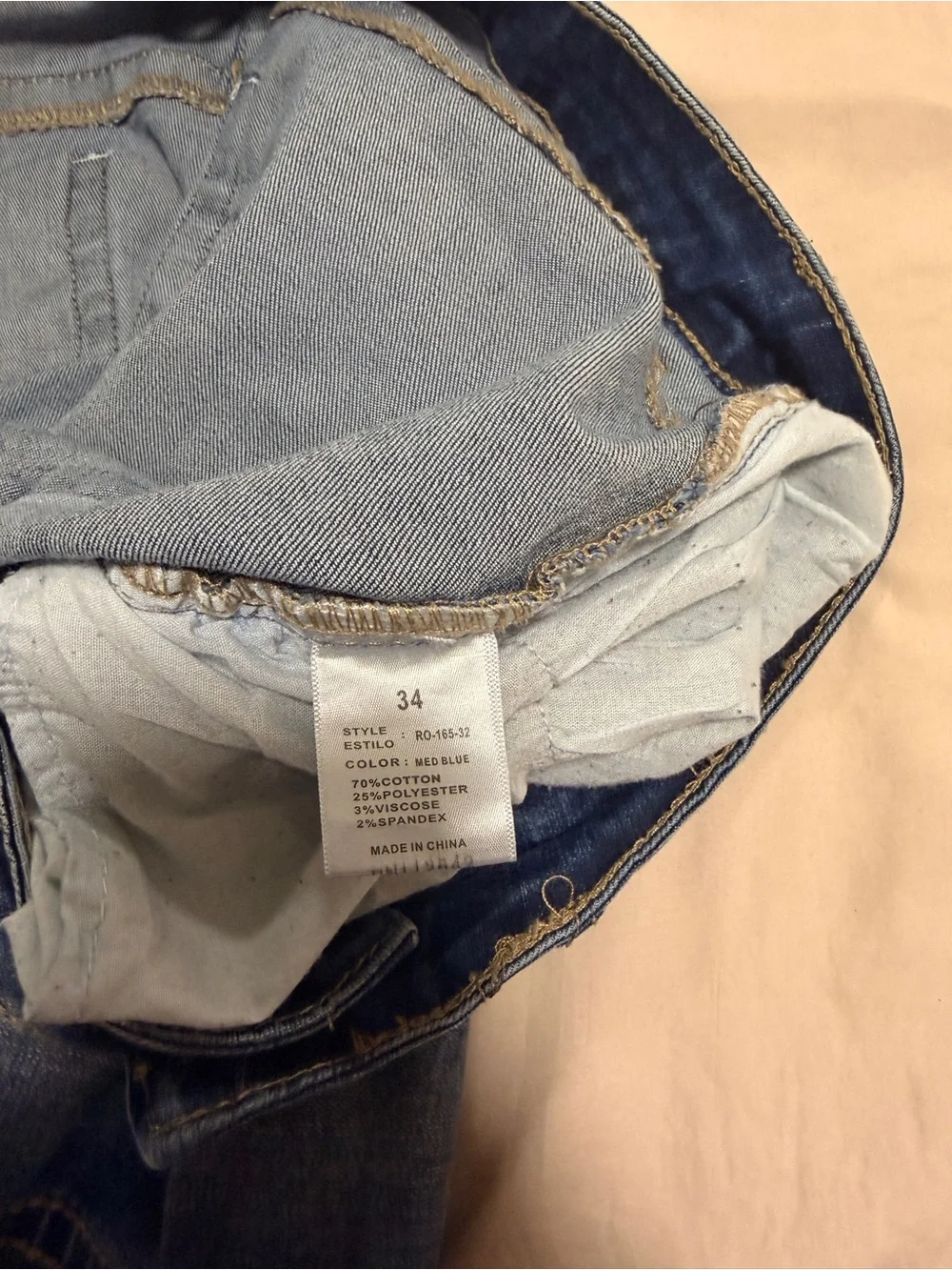 Dark Wash Embroidered Back Pocket Jeans - Blue